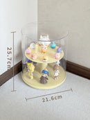 Axyaa Rotating Toy Display Rack: Acrylic Showcase for Popmart Collectibles
