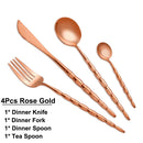 Axyaa Gold Stainless Steel Cutlery Set - Knife Fork Spoon Dinnerware