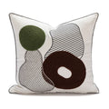 Axyaa Geometric Brown Embroidery Cushion Cover 45x45cm for Home Decoration