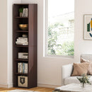 Axyaa Tall Rustic Corner Bookcase with 6 Tier Cube Shelves for Home Office