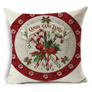 Axyaa Cartoon Christmas Linen Pillowcase Decoration 45cm*45cm, Perfect Gift for Home