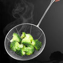 Axyaa Stainless Steel Colander with Wooden Handle for Noodles, Fries & Sifting