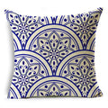 Axyaa Blue & White Porcelain Pattern Pillowcase - Sofa Decor 40cm/45cm/50cm