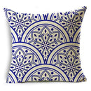 Axyaa Blue & White Porcelain Pattern Pillowcase - Sofa Decor 40cm/45cm/50cm