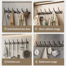 Axyaa Black/Gun Grey Wall Rack Bathroom Kitchen Hook Organizer Storage Shelf