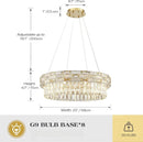 Axyaa Gold Crystal Pendant Chandelier for Dining Bedroom Living Room Kitchen Island