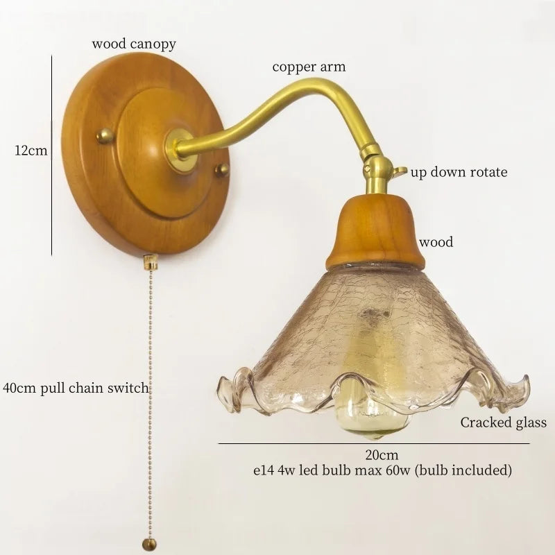 Axyaa Clear Flower Glass LED Wall Lamp, Nordic Modern Style