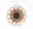 Axyaa Round Rattan Wall Basket Decor: Nordic Style Hanging Frame Ornament Craft