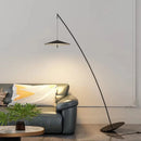 Axyaa Luxe Black Fishing Design LED Floor Lamp - Bedroom Study Lighting