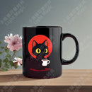 Axyaa Black Cat Ceramic Mug 12oz - Ideal Coffee Cup for Cat Lovers