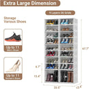 Axyaa Heavy Duty Shoe Storage Box Organizer for Entryway, 9 Tiers Stackable Cabinet