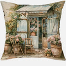 Axyaa Country Flower Bicycle Pattern Pillowcase for Home Room Decoration
