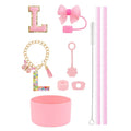 Axyaa 10pc Tumbler Accessory Set: Straw, Cover, Cap, Boot, Stopper, Keychain, Sticker
