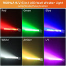 Axyaa 12LEDs Wall Washer Light 72W RGBWA+UV Stage Lighting Effect DMX Remote Control