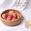 Axyaa Rattan Woven Basket, Wicker Fruit Bread Organizer - Kitchen Home Decor