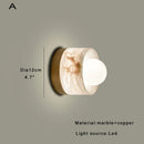 Axyaa Brass Marble Wall Lamp LED Luxury Home Decor Bedroom Wall Hanging