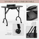 Axyaa Foldable Nail Desk with Drawer & Wrist Rest - Portable Manicure Station
