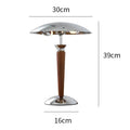 Scandi Chrome Desk Lamp on Wood Stand by Axyaa