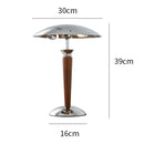 Scandi Chrome Desk Lamp on Wood Stand by Axyaa