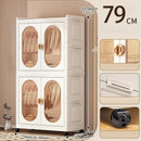 Axyaa Classic White Plastic Armoire Wardrobe Closet Organizer, Large Capacity Storage