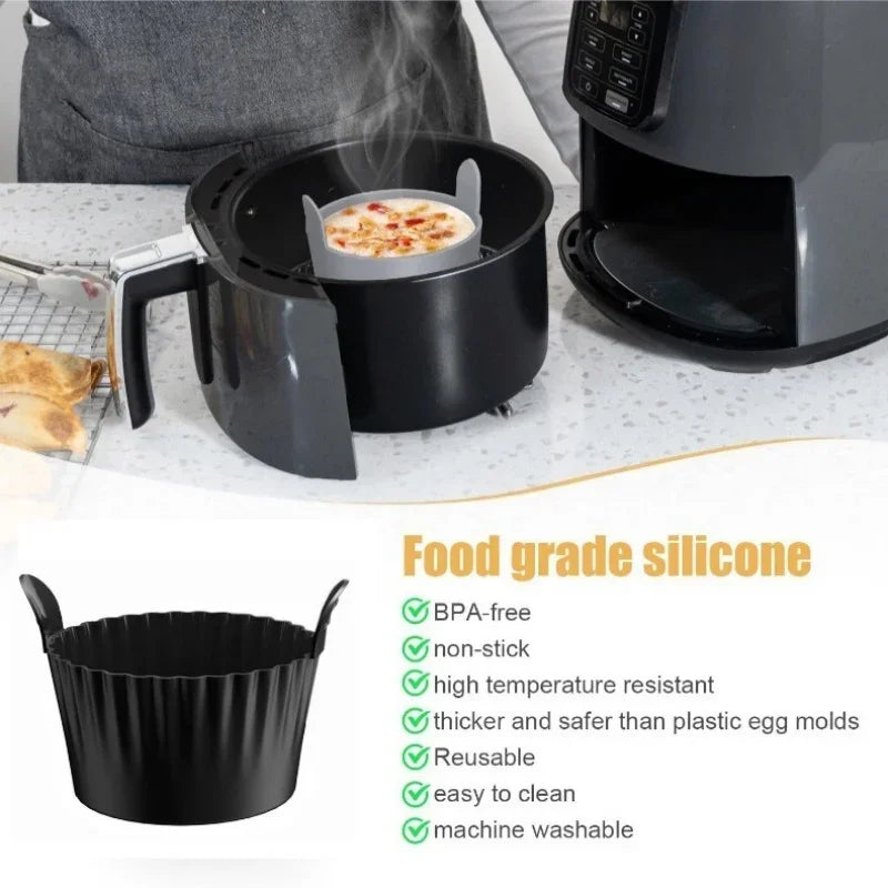 Axyaa Silicone Basket Muffin Cup Mold for Air Fryer, Oven, Microwave.