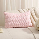 Pink Love Quilted Throw Pillow Cover by Axyaa - Plush Cushion for Sofa & Home Decor