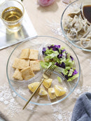 Axyaa Tempered Glass 3 Grid Dining Plate Set