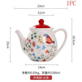 Axyaa Red Flower Bird Plates & Mugs: European Style Ceramic Tableware