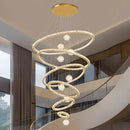 Axyaa Crystal Chandelier Stair Pendant Lamp Living Room Pendant Lights