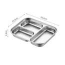 Axyaa Stainless Steel Divided Tray Dinner Plates for Restaurant Tableware Snack Dish