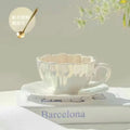 Axyaa Ceramic Beauty Cup Set for Afternoon Tea and Coffee - Petal High Refreshment