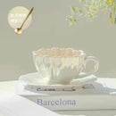 Axyaa Ceramic Beauty Cup Set for Afternoon Tea and Coffee - Petal High Refreshment