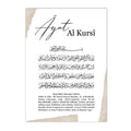 Islamic Subhanallah Calligraphy Poster Ayat Al Kursi Canvas Print for Modern Living Room Decor - Axyaa