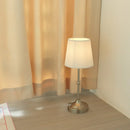 Axyaa LED Gold Table Lamp with Fabric Shade for Bedroom Living Room Office
