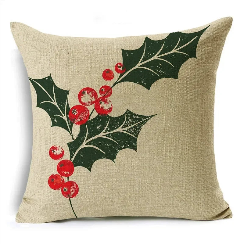 Axyaa Christmas Plant Series Pillow Covers - Festive Home Décor