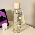 Axyaa Cartoon Plastic Water Bottle With Straw: Large Capacity Portable Sports Cup