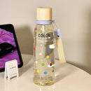 Axyaa Cartoon Plastic Water Bottle With Straw: Large Capacity Portable Sports Cup
