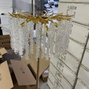 Axyaa Nordic Luxury Crystal LED Floor Lamp for Living Room, Bedroom & Sofa