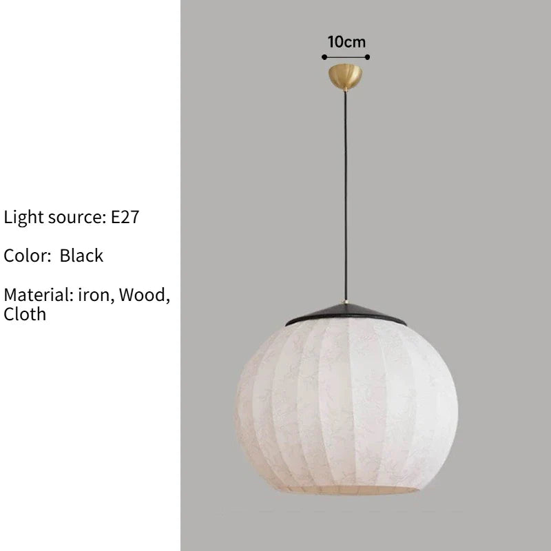 Axyaa Wabi Sabi Cloth Pendant Light: Retro Fabric Chandelier for Living Room & Restaurant