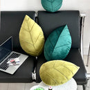 Axyaa Leaf Shaped Pillows: Christmas Green Nordic Style Decor for Living Room & Headboard.