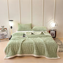 Axyaa Velvet Carved Winter Bed Blanket | Luxury Thick Plush Sofa Throw Blanket