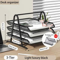 Axyaa 3-Tier Desktop File Manager and Stacking File Rack for Office Storage