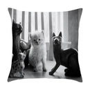 Axyaa Cute Pet Puppies Black and White Art Peach Skin Pillowcase