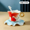 Axyaa Goldfish Ceramic Tea Cup Exquisite Afternoon Camellia Mug