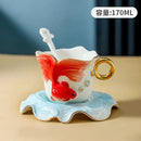 Axyaa Goldfish Ceramic Tea Cup Exquisite Afternoon Camellia Mug