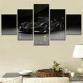 Black Racing Car Canvas Wall Art by Axyaa - Cool Aesthetic Home Decor Piece