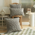 Axyaa Jacquard Velvet Stripe Sofa Pillowcase - Winter Geometric Plush Cushion Cover
