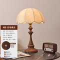 Axyaa Wooden Table Lamp LED Fabric Shade Office Bedroom Decor Light