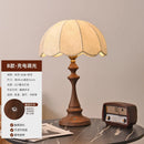 Axyaa Wooden Table Lamp LED Fabric Shade Office Bedroom Decor Light