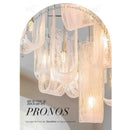 Axyaa French Glass Chandelier Cream Luxe Staircase Lamp